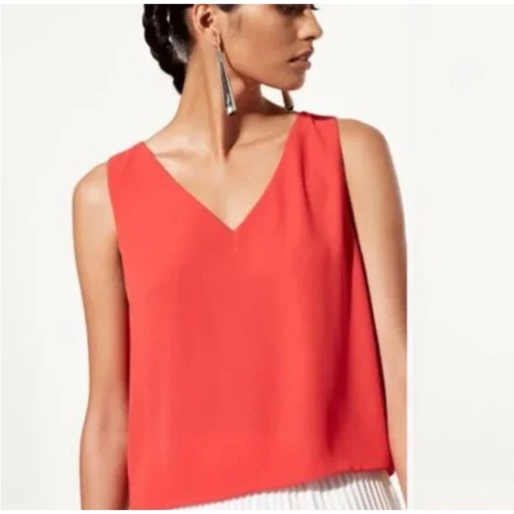 Aritzia Babaton Murphy Blouse V-Neck Sleeveless Shell Matte Satin Oversized XS